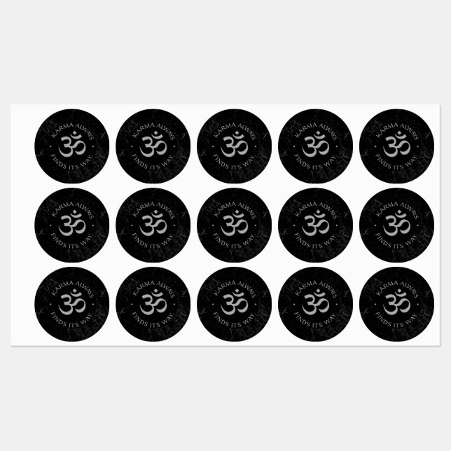 Etiquetas Diseño espiritual de Karma Om - Colección de menta (Hoja)