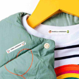 Etiquetas Diseño Kawaii Escolar de Hierro Sobre