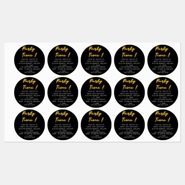 Etiquetas divertidas de cumpleaños (Hoja)