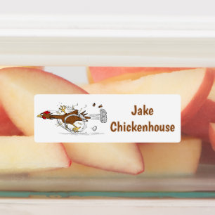 Etiquetas Divertido corredor fresco personalizado de pollo p