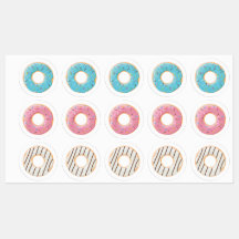 Donas rosadas azules y mordiscos de crema juego 3x