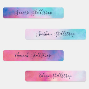 Etiquetas Dreamy Abstract Pastels Name In Calligraphy