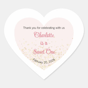Etiquetas Dulce Uno, Fiesta Corazón Dulce, Corazón