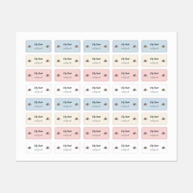 Etiquetas El Bulldog francés aburrido regresa al arcoiris es (Hoja)