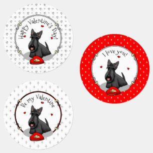 Etiquetas El día de San Valentín (rojo) Scottie Dog (negro) 
