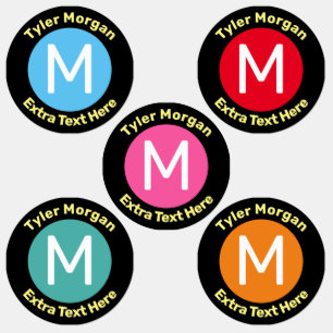 Etiquetas El nombre y el monograma del niño DIY en los círcu