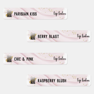 Etiquetas Elegante Balcón De Cuchillo De Agua Rosa Con Logo