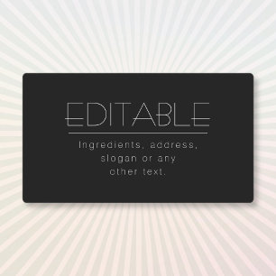 Etiquetas Elegante impermeable multipropósito negro y blanco