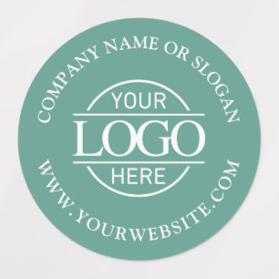 Etiquetas Elegante logotipo empresarial verde turquesa promo
