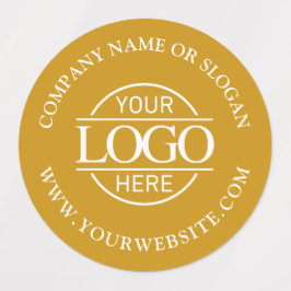 Etiquetas Elegante Mostaza Yellow Business Logo Promocional