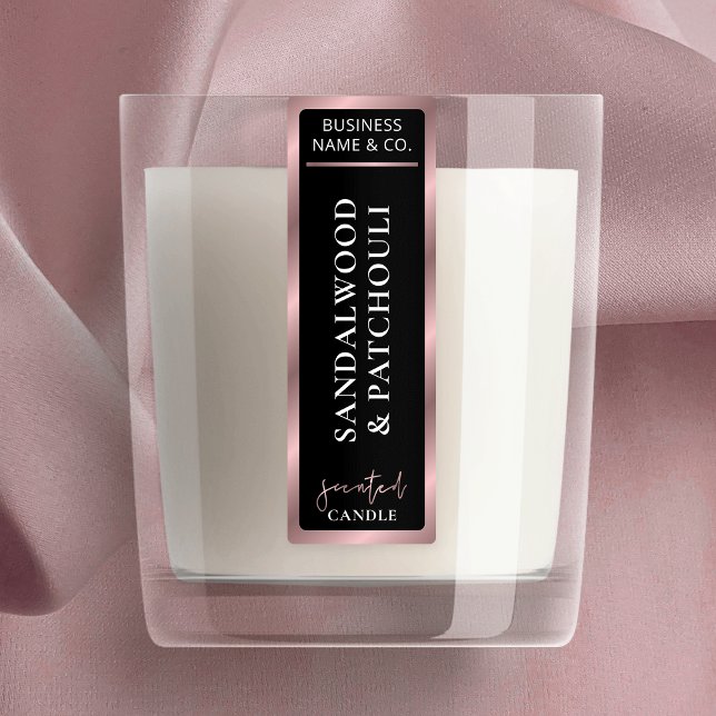 Etiquetas Elegante negro y oro Rosa delgada barra vertical d (Elegant black and gold vertical jar labels - great to use on jars or as seal tamper proof stickers)