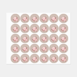 Etiquetas Elegante Rosa de Moda Boda