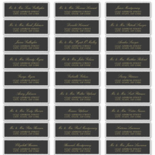Etiquetas elegantes de dirección de invitado negro