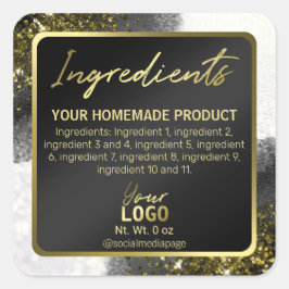 Etiquetas Elegantes De Ingredientes Blancos Y Negr