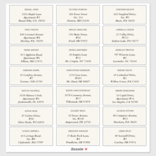 Etiquetas elegantes de la dirección de invitado de