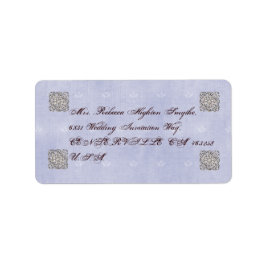 Etiquetas elegantes de la dirección de la boda Vin