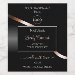 Etiquetas elegantes de productos con logotipo de R