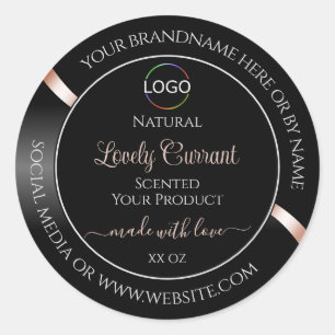 Etiquetas elegantes de productos con logotipo de R
