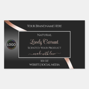 Etiquetas elegantes de productos con logotipo de R