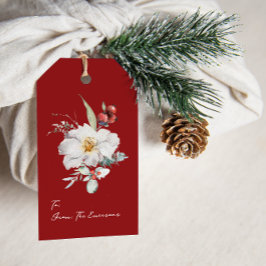 Etiquetas elegantes de regalo de vacaciones rojas