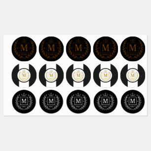 Etiquetas "Emblema Real NMKY – Diseño de Cresta con Monogram