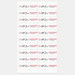 Etiquetas Empaquetado de marca de fresa con brillo de labios