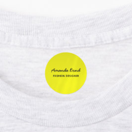 Etiquetas empleado del personalizado amarillo de sombra mini