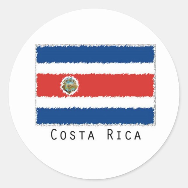 Etiquetas engomadas de la bandera de Costa Rica (Anverso)