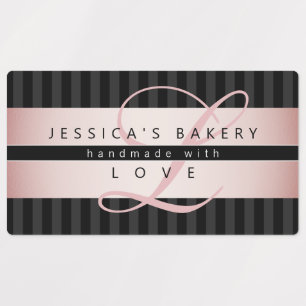 Etiquetas (enviar a papá) Faux Rosa Gold con negro y gris