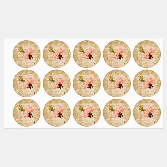 Etiquetas Ephemera Bee (Hoja)