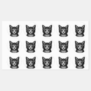 Etiquetas Esbozo adorable de gato joven