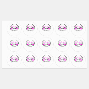 Etiquetas Escuadrón de novias negra rosa gafas de corazón da