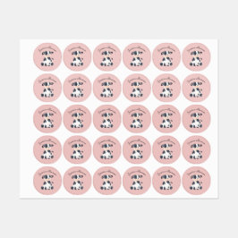 Etiquetas Escuela de acuarela de vaca elegante y personaliza