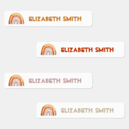 Etiquetas Escuela de nombres personalizados Boho moderno Rai