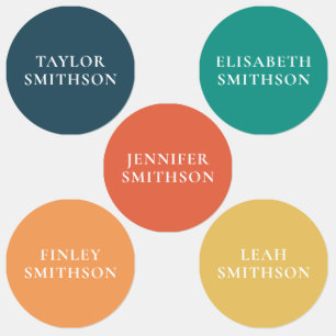 Etiquetas Escuela de nombres personalizados de color retro m