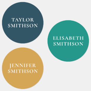 Etiquetas Escuela de nombres personalizados de color retro m