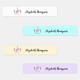 Etiquetas Escuela infantil personalizada de unicornio