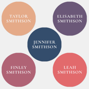 Etiquetas Escuela Mínima Sencilla de Nombre Personalizado Az