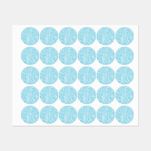 Etiquetas Estampado de cebra azul y blanco en negrita