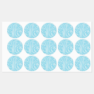 Etiquetas Estampado de cebra azul y blanco en negrita