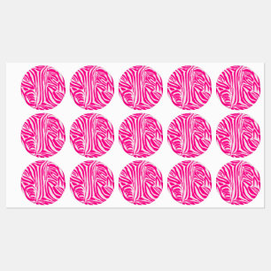 Etiquetas Estampado de cebra rosa