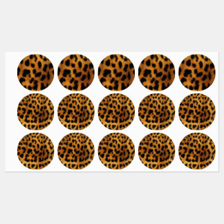 Etiquetas estampado de leopardo marrón de patrón animal de m