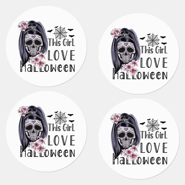 Etiquetas Este Chica ama Halloween (Grupo)