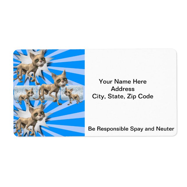 Etiquetas esterilizadas y neutrales para gatos (Frente)