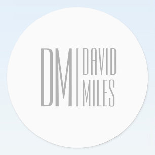 Etiquetas Estiloso Logotipo de iniciales y nombre gris minim