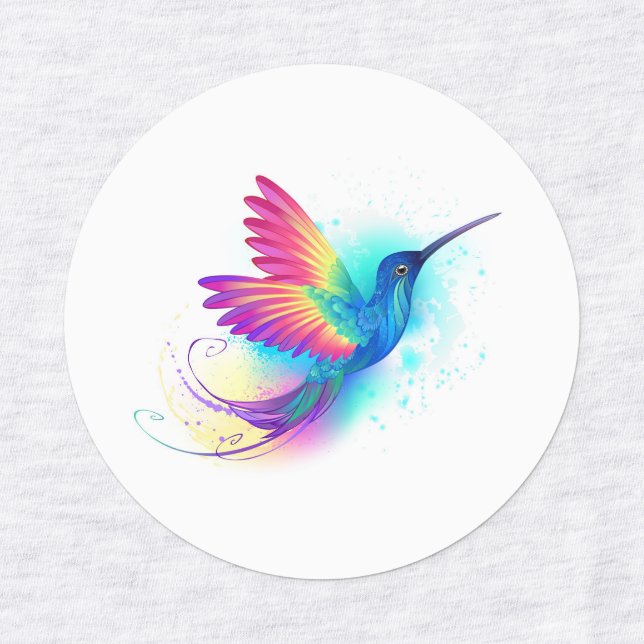 Etiquetas Exotic Rainbow Hummingbird (Diseño 1)