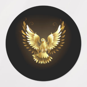 Etiquetas Falsa paloma de paz del Relieve metalizado dorado 