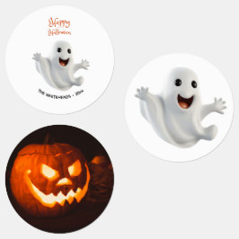 Etiquetas Fantasma Lindo y Espeluznante Halloween