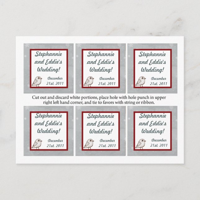 Etiquetas Favor Navidad Árbol Blanco (Anverso)