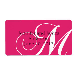 Etiquetas favoritas de boda Monograma rosa M